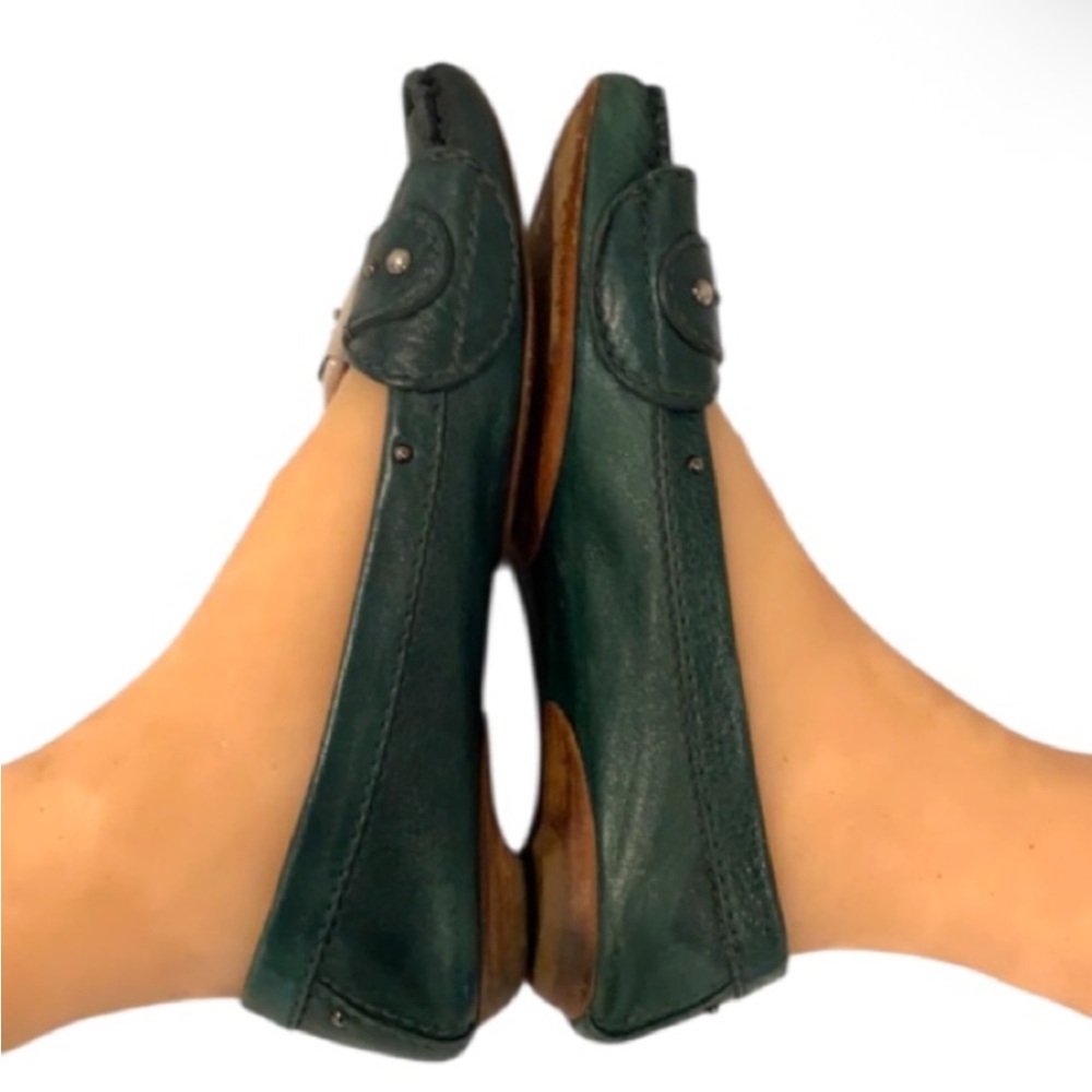 Authentic Chloe designer Hunter green leather flats loafers sz 9 - Picture 7 of 14